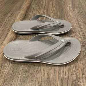 Crocs Grey Flip Flops Children’s J 2 Unisex water shoes sandals Summer